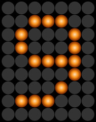 Orange digital led number 9 alphabet