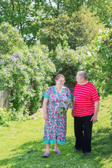 Obraz na płótnie Canvas Happy elderly couple outdoor