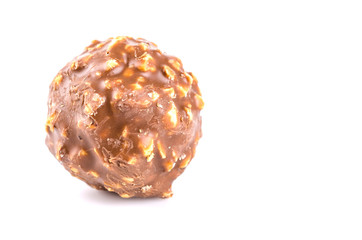 Chocolate ball isolated white background