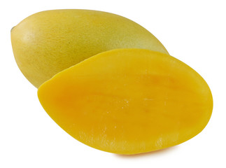 Yellow mango isolated on a white background