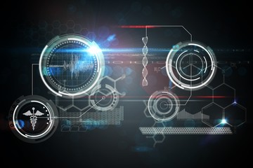 Obraz premium Medical biology interface in black