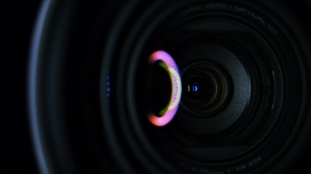Camera lens reflection with circular lens flare