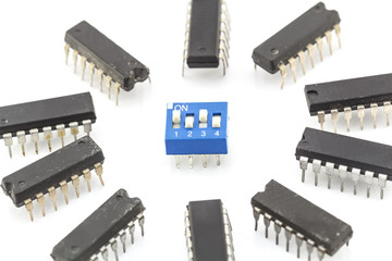 closeup integrated circuit