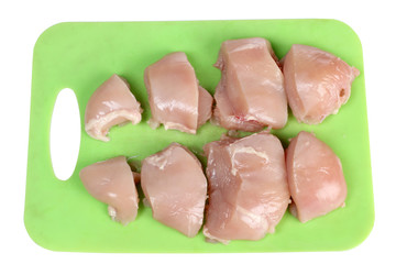 Chicken on green board