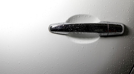 Door Car Handle in Rain drop