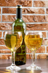 Wineglass and wall