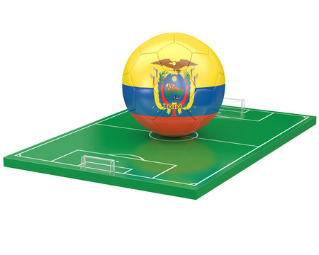 Ballon Equateur sur terrain de football