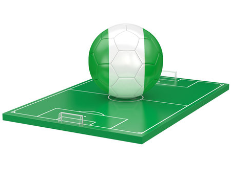 Ballon Nigeria sur terrain de football
