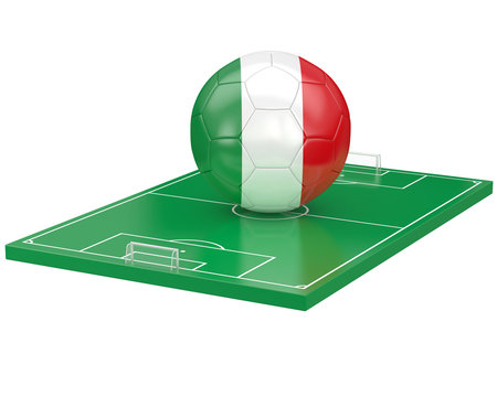 Ballon italie sur terrain de football