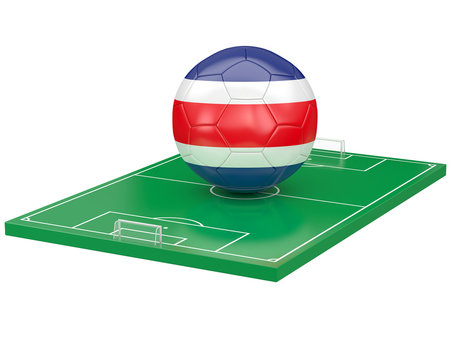 Ballon Costa Rica sur terrain de football