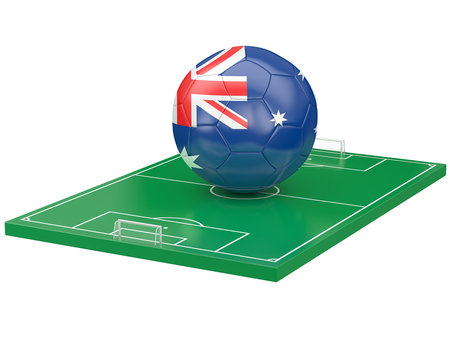 Ballon Australie sur terrain de football