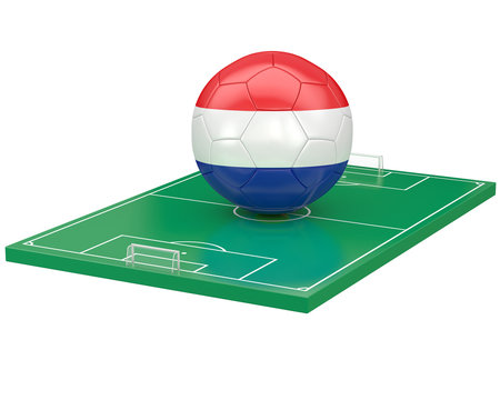 Ballon Hollande sur terrain de football