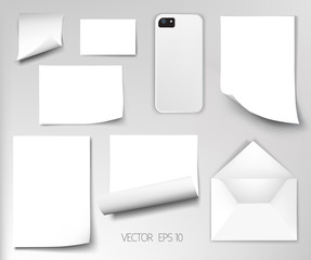 Vector sheets of paper wrapped template design