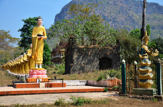 Buddha image statue at Tai Ta Ya Monastery or Sao Roi Ton Temple