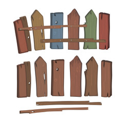 Wooden fence cartoon