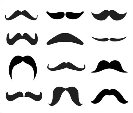 Vector set of mustaches