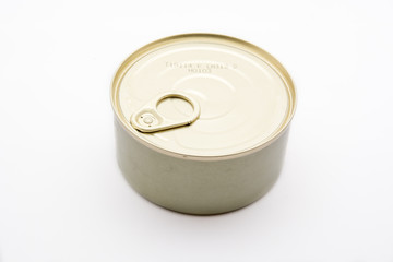 tin can with preserves isolated on white background