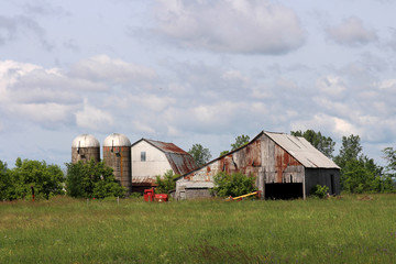 Farm with field in the foreground