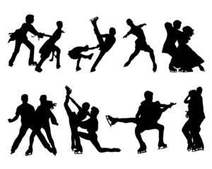 Black silhouette of ice skating, vector illustration © Design Studio RM