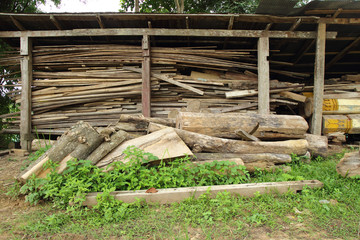 Obraz premium stack of old wood