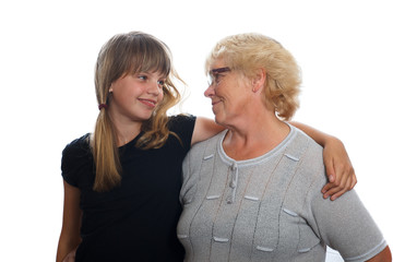 girl with her grandmother