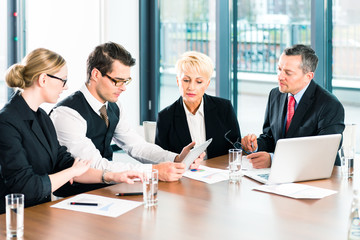 Business - meeting in office, people working with document