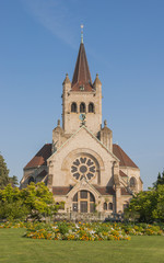 Fototapeta premium Basel, Altstadt, Pauluskirche, Kirche, Sommer, Schweiz