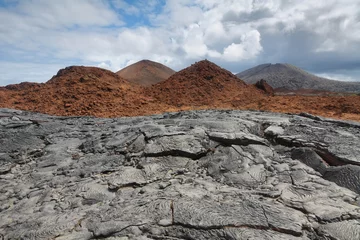 Gordijnen Volcanic landscape of Santiago island © estivillml