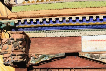Rideaux tamisants Népal Frieze and sculptures. Bindebashini temple-Bandipur-Nepal. 0436