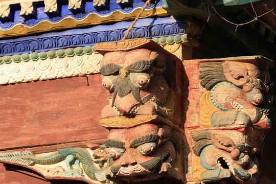 Frieze and sculptures-Bindebashini temple. Bandipur-Nepal. 0437