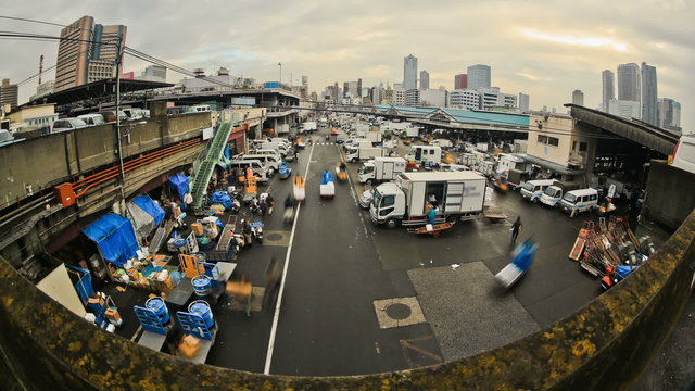 City Traffic Time Lapse Tokyo Fish Market
