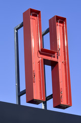 H letter Neon sign red