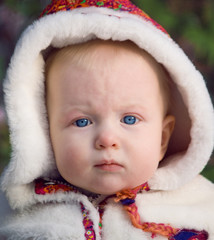 Closeup portrait of a baby girl