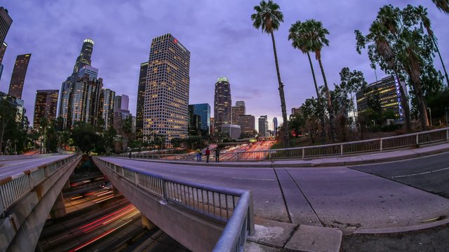 City Traffic Time Lapse LA