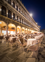 Night view of square St Marko in Venice
