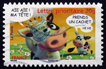 Postage stamp France 2007 Cows, Animated Characters