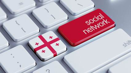 Fototapeta premium Georgia Social Network Concept.