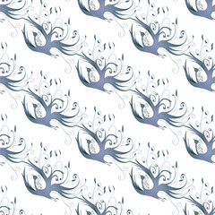 Blue birds. seamless background