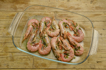Camarones con limón Gamberi al limone Shrimp with lemon