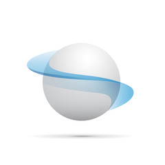 Vector logo abstract shape of sphere with orbits