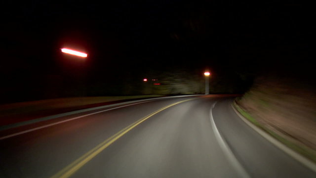 Driving Terwilliger Road Night