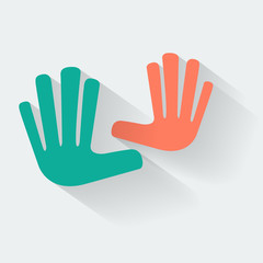 Vector Logo solidarity, hands touching