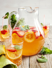 Strawberry lemonade. Selective focus