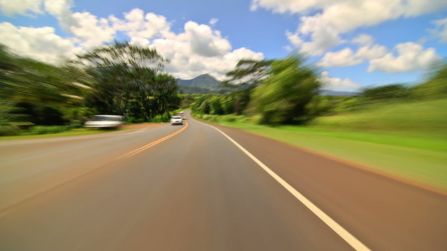 Driving Time Lapse In Kauai