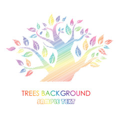 Abstract colorful tree. 木