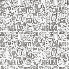 seamless doodle communication pattern