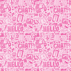 seamless doodle communication pattern