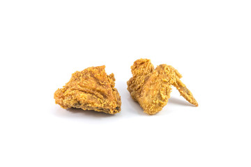 Fried chicken on white background