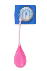 Toy manometer on white. Clipping path included.