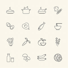 Food and drink icons set